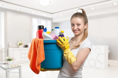 Carpet steam cleaning equipment in use